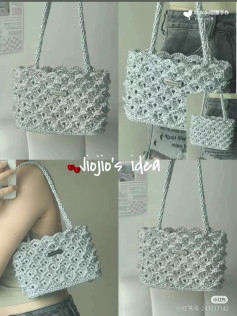 Túi xách móc len thủ công với hoa văn nổi bật và độc đáo