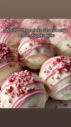 White Chocolate Strawberry Cheesecake Bites