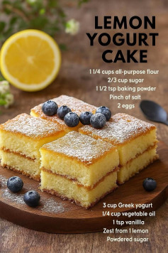 Zesty Lemon Delight Cake with Greek Yogurt