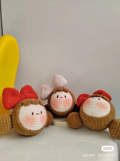 Adorable Crochet Animal Heads with Cute Bows Pattern