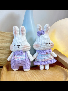 Adorable Crochet Bunny in Overalls Amigurumi Pattern