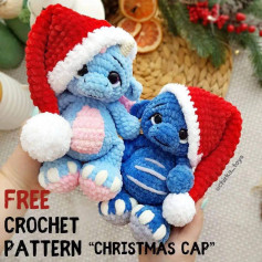 Adorable Crochet Dragons with Santa Hats Free Pattern