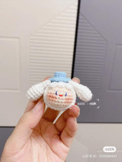 Adorable Crochet Sheep Keychain Pattern with Cute Blue Hat