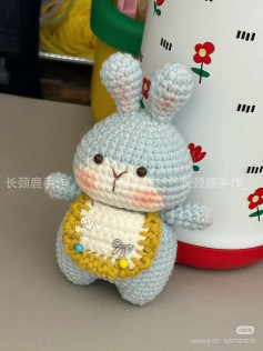 Amigurumi Blue Bunny with Apron Crochet Pattern