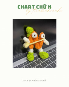 Amigurumi cà rốt vui nhộn với chiếc mũ xanh lá đáng yêu