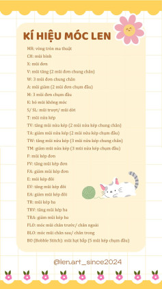 Bảng kí hiệu móc len cơ bản cho người mới bắt đầu