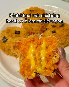 Bánh khoai mật chà bông phô mai tan chảy, hương vị ngọt ngào bổ dưỡng