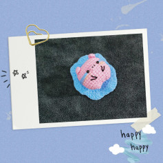 Biểu đồ móc len hình chú lợn hồng dễ thương