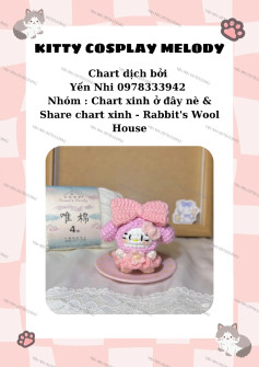 Biểu đồ móc len Kitty Cosplay Melody dễ thương