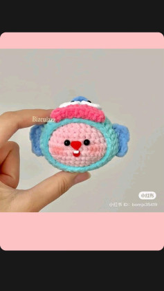 Búp bê móc len dễ thương hình chim xanh hồng