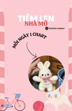 Búp bê thỏ len đáng yêu cho người yêu thích móc len mỗi ngày