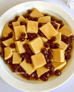 CÁCH LÀM PUDDING HỒNG TRÀ TRÂN CHÂU ĐEN MÁT LẠNH, THƠM TRÀ, ĂN LÀ GHIỀN
