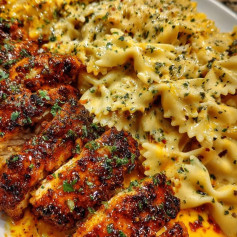 Cajun Garlic Parmesan Chicken Bowtie Delight