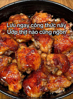 Cánh gà nướng mật ong thơm lừng, giòn rụm