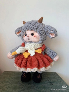 Charming Crochet Lamb Doll with Duck Companion Pattern