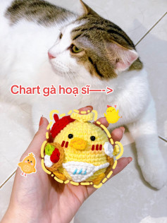 Chart gà họa sĩ dễ thương cho người mới bắt đầu