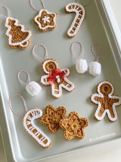 Chart móc len các hình trang trí Giáng sinh dễ thương