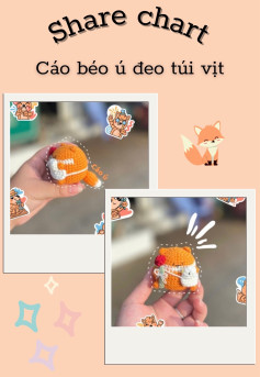 Chart móc len cáo dễ thương đeo túi vịt nổi bật
