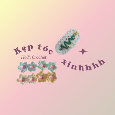 Chart móc len cho kẹp tóc hoa dễ thương và độc đáo