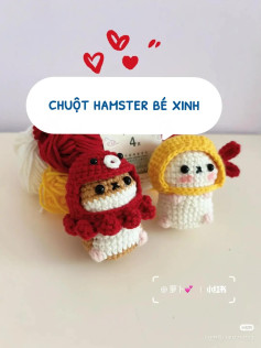 Chart móc len chuột hamster bé xinh đáng yêu và dễ thương