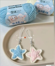 Chart móc len hình ngôi sao xinh xắn cho móc khóa dễ thương