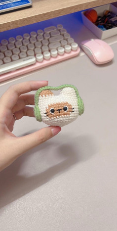 Chart móc len hình tai nghe mèo dễ thương cho người mới bắt đầu