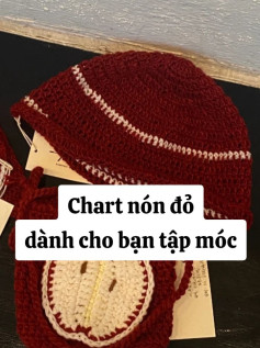Chart móc len nón đỏ dễ thương cho người mới bắt đầu