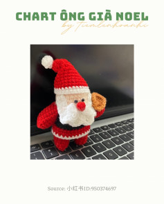 Chart móc len Ông già Noel dễ thương cho mùa Giáng Sinh