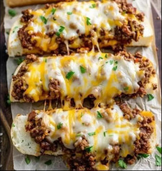 Cheesy Garlic Bread Sloppy Joes Delight