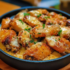 Cheesy Garlic Parmesan Baked Chicken Wings