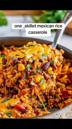 Cheesy Mexican Fiesta Rice Casserole Delight