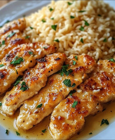 Chicken Scampi with Garlic Parmesan Rice