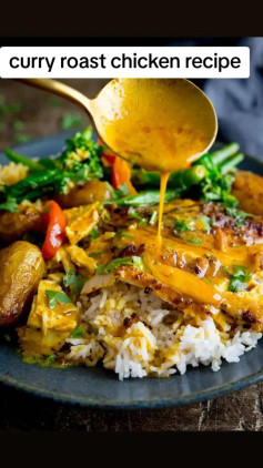 Coconut Curry Roasted Chicken with Veggies and Potatoes