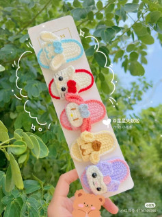 Colorful Crochet Hair Clips with Cute Animal Designs