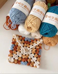 Colorful Crochet Pouch with Soft Yarn Selection