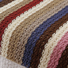 Colorful Striped Crochet Blanket Pattern with Textured Stitches