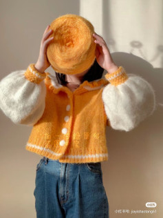 Cozy Crochet Hoodie with Fluffy Ruffled Edges