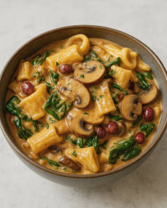 Creamy Cashew Mushroom Spinach Delight