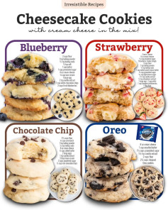 Creamy Cheesecake Cookies with Fruity and Chocolatey Bliss