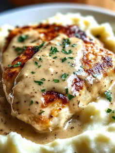 Creamy Garlic Chicken with Mashed Potatoes