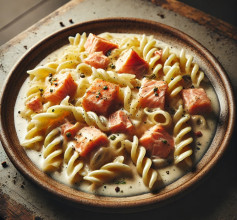 Creamy Garlic Salmon Pasta Delight