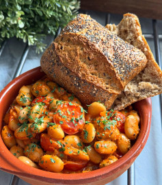 Creamy Paprika Butter Beans with Crusty Bread Delight