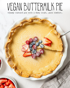 Create a Cozy Vegan Buttermilk Pie with Fresh Berries