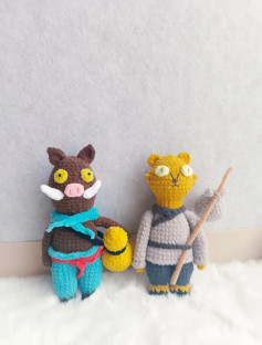 Crochet Animal Characters: Wild Boar and Bear with Staff