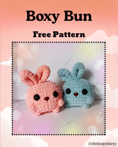 Crochet Cute Boxy Bunny Plushie with Free Pattern