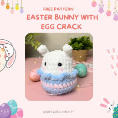 Crochet Cute Easter Bunny in an Eggshell Free Pattern
