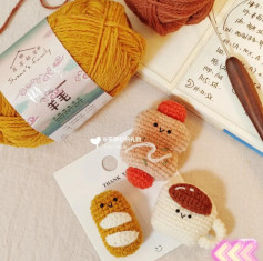 Crochet Cute Food Amigurumi: Bread, Cup, and Sausage Patterns