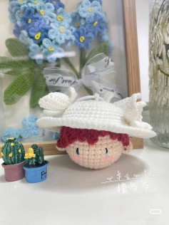 Crochet Flower and Cute Character Decoration with Cactus