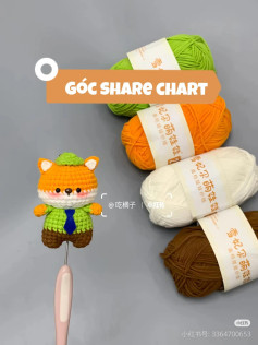 Crochet Fox Pattern with Colorful Yarn Selection