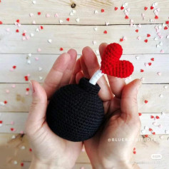 Crochet Heart Bomb Amigurumi Pattern for Valentines Day